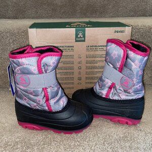 NWT Pink and Gray Snowbug4 Snow Boots KAMIK Toddlers sz 9